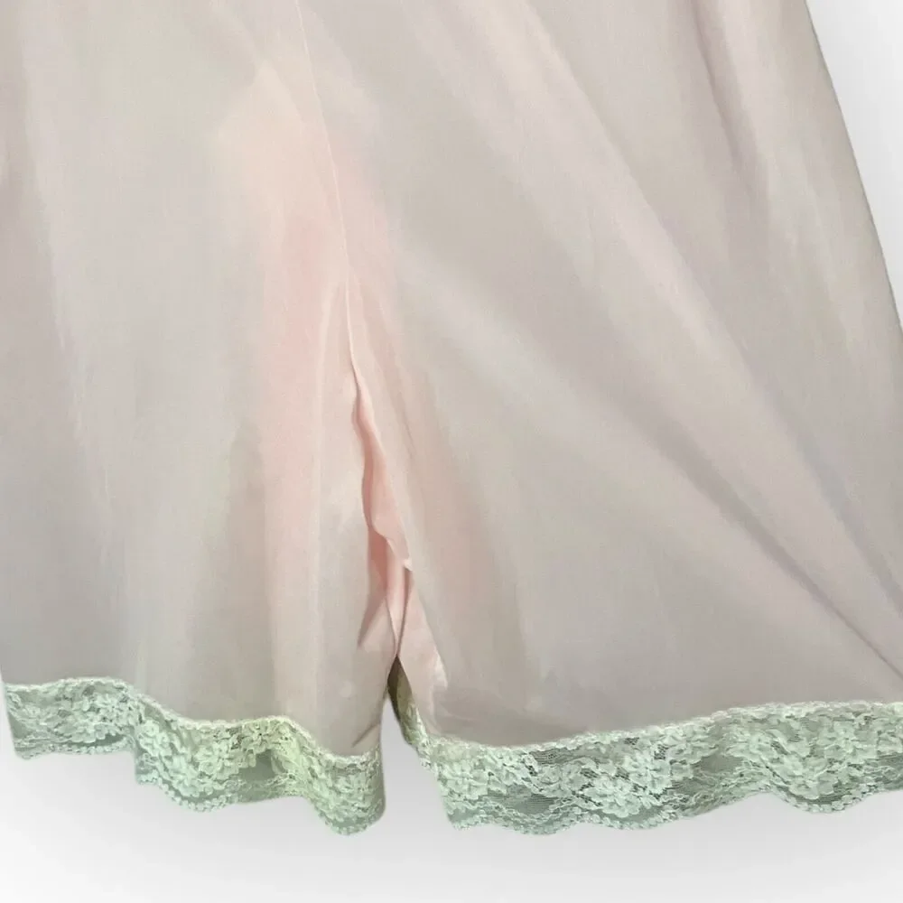 Olga Vintage 60s Pink & White 100% Nylon Slim Panti-Slip Tap Pants Bloomers Sz S - Picture 8 of 11